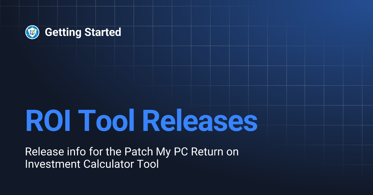 ROI Tool Releases | Getting Started